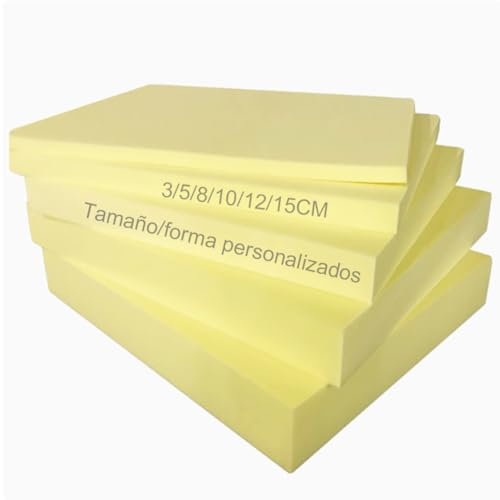 Plancha de Espuma Poliuretano,Densidad 35kg/m³,Tamaño Personalizado,Pieza de Espuma de Alta Densidad y Firmeza para Tapizar,Sofás,Colchón,Sillas,Cojín,Colchones (Espesor 15cm-55x55cm)