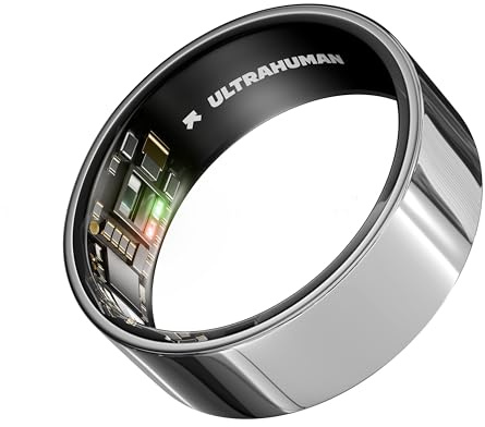 ULTRAHUMAN Ring AIR (Zertifiziert erneuert) – Smart Ring Health Tracker, Size First Sizing Kit, Schlaf-Tracker, Smart Ring für Männer/Frauen, Fitness-Tracker (Space Silver, 9)