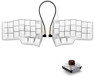 YIVU CORNE Low Profile Split Mechanical Keyboard, 40% Column-Staggered Ergonomic Keyboard, Hot Swappable Choc Switches, RGB Backlit, Vial Programmable Custom Keyboard for Programmers & Typists