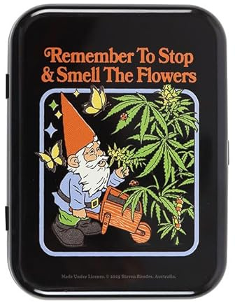 Something Different Wholesale Smell the Flowers Stash Tin | Steven Rhodes Retro Storage Box | Quirky Herb Holder