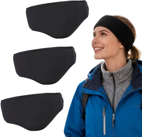 Stirnband für Damen Herren Winter, 3 Stück Stirnband Sport, Ohrenschützer Stirnbänder für Joggen, Laufen, Wandern, Fahrrad und Motorrad Fahren