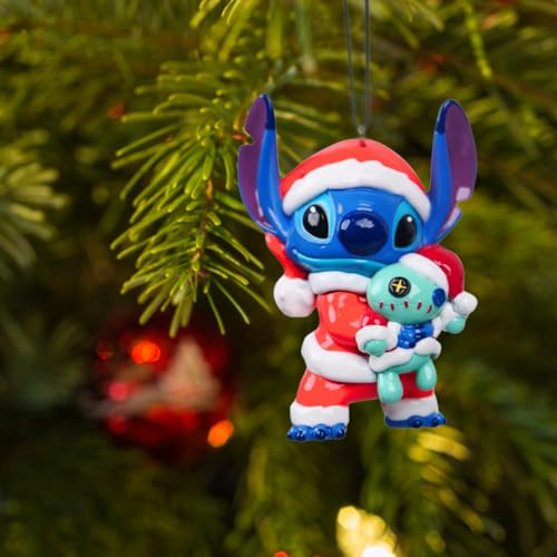 Christmas Inspirations by Disney Home Christbaumfigur 3D Stitch mit Scrump 8 cm Resin Christbaumkugel - Ornament - Offiziell lizenziert - Weihnachtskugel Dekofigur für Weihnachtsbaum & Geschenkidee
