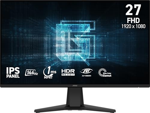 MSI G275L E14 Gaming Monitor 27 1920x1080 (FHD), 144Hz, AMD Adaptive Sync, HDR Ready, HDMI, VGA port, VESA mount, tiltable, 4-sided thin bezel, 1ms, black