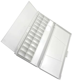 dijiusidy Watercolor Paint Storage Organizer Deep Saver Box with Handle Easy to Access Compartments Painting Tray for Artists Deep Saver Box with Cover Lid Handle Art Supplies