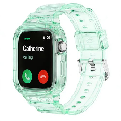 SXTDDSP Compatible con Apple Watch de 38 mm, 40 mm, 41 mm, 42 mm, 44 mm, 45 mm, correa deportiva transparente para iWatch Series 9/8/7/6/5/4/3/2/1/SE