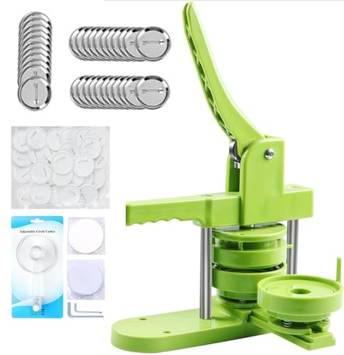 Macchina Per Spille,Macchina Per Badge In Banda Stagnata (44mm/1.73 Inch),Macchina Per Fare Le Spille,Con Taglierina Rotonda e Accessori,Per Bambini,Adulti,Regali Fai Da Te,Creazione Di Spille