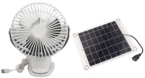 Ventilateur solaire DC5V 10W avec panneau solaire double face 21,5x17,5cm - Ventilation puissante et économique, rotation 360°, idéal maison et animaux