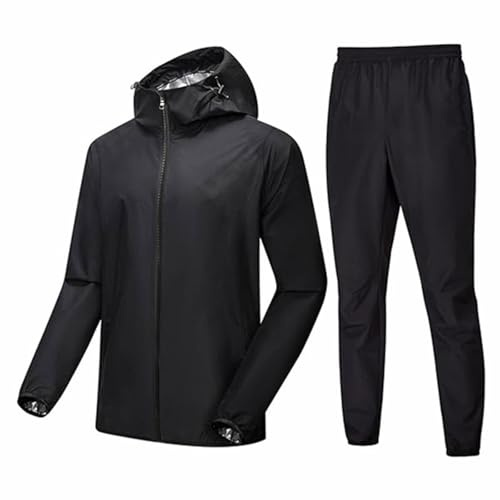 Générique Sauna Vetement De Sudation Femme Homme Fitness Combinaison Sudation Costume Sauna Sweat Suit Running Gym Jogging Survetement Tenue de Sudation (Tenue complète)