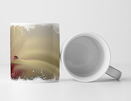 Eau Zone Fotokunst Tasse Geschenk Marienkäfer auf Gerberablüte