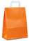 Papiertüten orange mit Flach-Henkel I 50 Stk. 22+10x28cm I Papiertragetasche für Einzelhandel, Weihnachten, Mitbringsel, TO-GO I Geschenktüten aus Kraftpapier I HUTNER