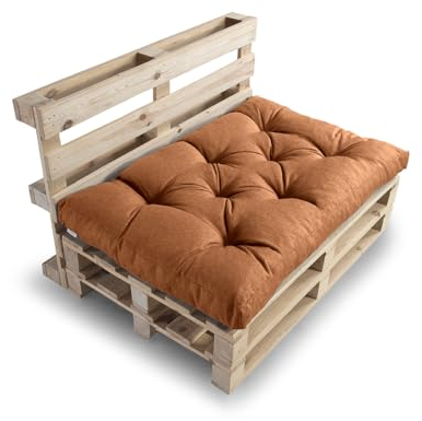 Gutekissen Palettenkissen, Gartensofakissen, Gesteppte Kissen gefüllt mit granuliertem Poulirette-Schaum, viele Farben und Größen PPI (Sitzkissen 120x60, gesteppt Orange)