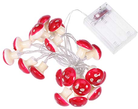 OSALADI LED Simulation Pilz Lichterketten Schöne Licht Dekoration für Hochzeit Schlafzimmer Geburtstag (Warmweiß, 2,2 mt 20 LEDs)