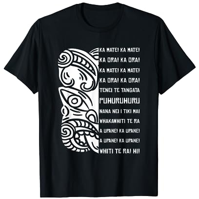 Haka Text Neuseeland Black Maori New Zealand Kiwi NZ Rugby T-Shirt