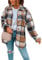 Yming Damen Baumwolle Holzfällerhemd Button Down Karo Bluse angarm Holzfällerhemd Braun 3XL