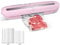 Vacuum Sealer, Homeasy Food Vacuum Sealer Machine One-Touch Sealing for Dry Food Vacuum Sealing Machine with 10Pcs BPA-Free Seal Bags (Pink)