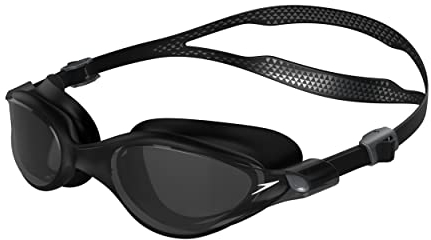 Speedo Unisex Erwachsene V-Class Vue Schwimmbrille | Schwimmen | Brillen Schwimmbrille, Schwarz/Silver/Smoke, Einheitsgröße