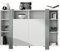 Vladon Highboard Ida, Made in Germany, Anrichte mit 12 Fächern, Korpus in Weiß matt, Blenden in Graphit seidenmatt (149 x 101 x 34 cm) | Große Farbauswahl