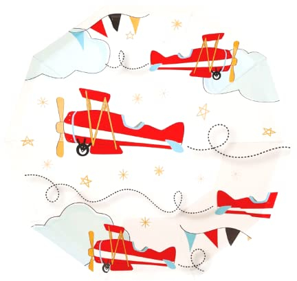 Vintage Airplane Party Plates (Pack of 8) | Airplane Birthday Party Decorations