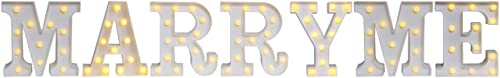 Fantasee Leuchtende Buchstaben-Lichter, 26 Alphabet-Leuchten, Festzelt, Zahlen, Buchstaben, Zeichen für Hochzeit, Geburtstag, Party, Lampe, Weihnachten, Zuhause, Bar, Dekor (Marry Me)