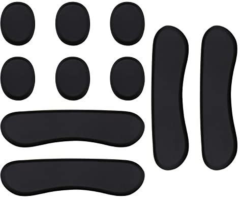 eMagTech 10 Stück Trommeldämpfer-Gel-Pads, weiches Silikon, ovale und lange Streifen, Trommel-Schalldämpfer-Pads für Schlagzeug-Sets, Snaredrums, Becken, Percussion, Instrument, Schwarz