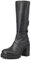 QUEEN HELENA Stivali di Pelle con Tacco Plateau Zip Laterale Casual Donna L317 (Nero, numeric_37)