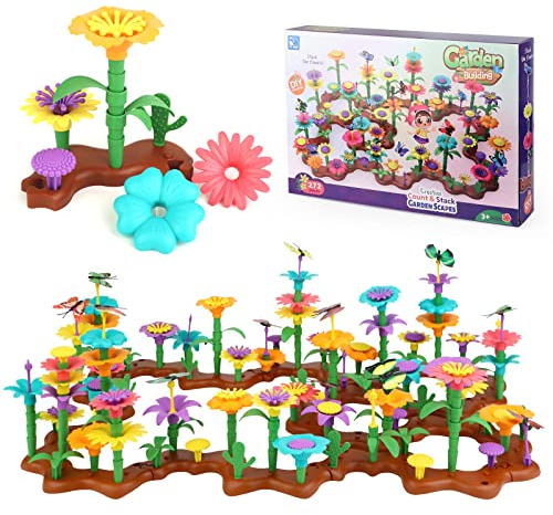 272 Pezzi Giocattoli Giocattolo da Costruzione di Fiori Set ,DIY Giocattoli da giardino fioriti Regalo per Ragazzi e ragazze 3+ anni educativi da Gioco Creativo Artistico Bouquet fai da te Set Regali