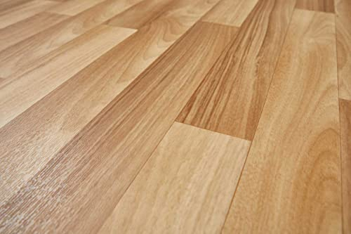 PVC Schiffsboden Buche | Vinylboden Meterware in 300 und 400 cm Breite | PVC Bodenbelag in Holzoptik ideal für Wohnzimmer und Flur (3 m x 10 m)