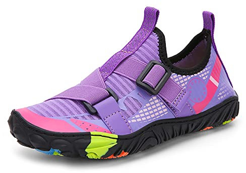 Mateju Chaussures Aquatiques Enfant Garçon Fille Classique Chaussettes d’Eau Chaussons de Plage Séchage Rapide Antidérapant Pieds Nus Chaussures de Bain Chaussures pour Plage Piscine