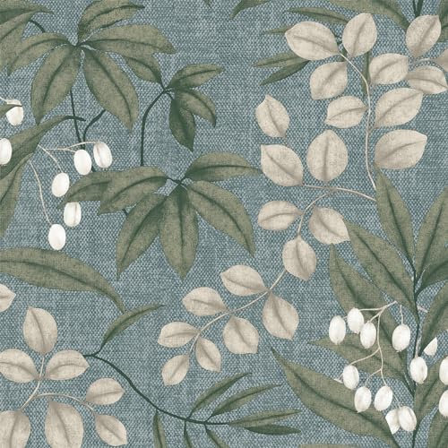 Superfresco Easy Persephone Duck Egg Blue Floral Wallpaper | Paste The Wall | White Floral | Eco-Friendly