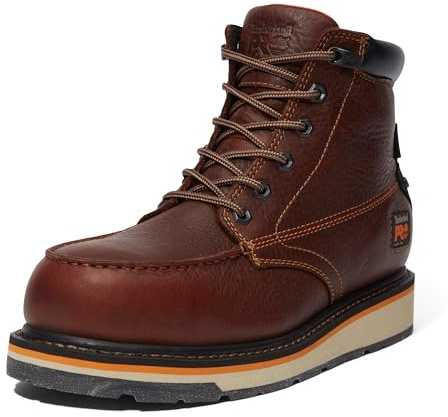 Timberland PRO Men's Gridworks 6 Inch Alloy Safety Toe Waterproof Industrial Wedge Work Boot, Brown-2024 NEW, 12M