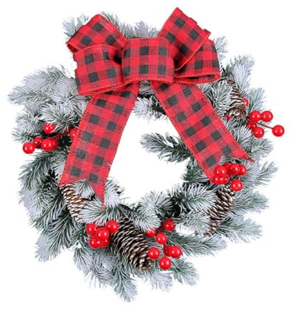 URFEDA großer Weihnachtskranz, 30cm/33cm Christmas Wreath Weihnachten Türkranz Weihnachten Dekoration Künstlicher Weihnachtskranz Hängekranz Weihnachtsdekoration für Haustür Kamin Wand