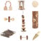 Hamster Toys 9 Pack Chew Toys Natural Wooden Tunnel Ball Accessories Cage Molar for Rat Gerbil Chinchilla Syrian Mouse Small Animal Gifts