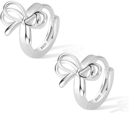 ALEXCRAFT Schleifen Creolen Ohrringe Silber 925 Klein Damen Geschenk für Frauen Freundin Mama Mädchen