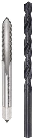 QUARKZMAN Ensemble de Tarauds et Forets, Taraud Fileté 1/4-32 Unef et Foret Hélicoïdal 7/32 en Oxyde Noir, Kit D'Outils de Réparation pour le Taraudage