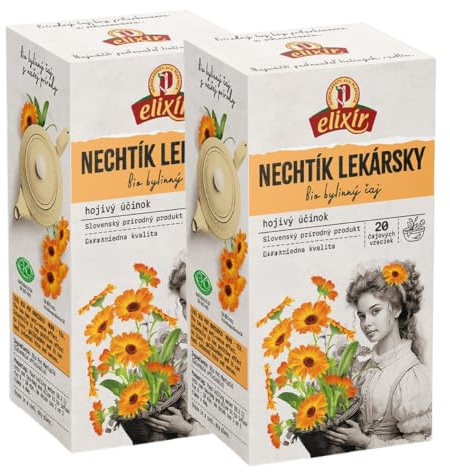 Elixir Pot Marigold Herbal Tea, Pure Calendula, No Caffeine 40 Bags(2 Pack) | Pure calendula (Pot Marigold), caffeine-free, 100% plastic-free & unbleached tea bags, grown & produced in Slovakia