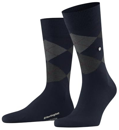 Burlington Herren Socken Edinburgh M SO Wolle gemustert 1 Paar, Blau (Marine 6123) neu - umweltfreundlich, 40-46