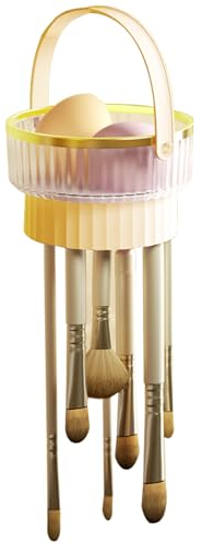 Veki 3-in-1 Silicone Brush Cleaner, Make Up Brush Cleaner for Cleaning, Drying and Storage, Portable Makeup Brush Cleaning Mat for Makeup Brushes, Makeup Sponge (Transparent Khaki)