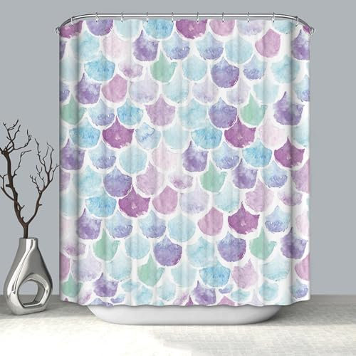 FAIRYGATE Moderne Gardinen für Badezimmer Badewannenvorhang Duschvorhang Badezimmer Textil Vorhang mit Antischimmel Effekt Waschbar Shower Curtain Badewanne 180x180cm Polyester B8722