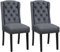 Yaheetech Dining Chairs Set of 2 Upholstered Button Tufted Kitchen Dining Room Chairs with Solid Wooden Legs for Home, Deep Grey