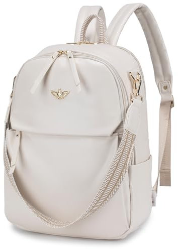 BAGZY Rucksack Damen Laptop Rucksack 15,6 Zoll Reiserucksack PU Leder Rucksack Wasserdicht Damen Rucksäcke Büchertasche Tagesrucksack für Kabine/Hochschule/Büro