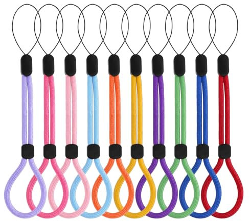 20 Stück Handschlaufe, Bunte Nylon Handyband, Handyschlaufe Handgelenk, Verstellbare Lanyard, für Kamera, Schlüssel, Schlüsselbund, Telefon, USB-Stick, Brieftasche und lD-Namensschild(10 Farben)