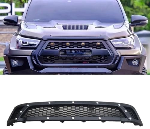 Auto Stoßstange LED Grill Kompatibel mit Toyota Hilux REVO TRD 2015 Racing Grills Kühlergrill Karosserie Kit Autozubehör