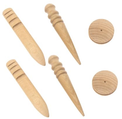DIYEAH Handmade Leather Polishing Round Rods 2 Sets of 6pcs for Leather Shoes Burnisher Polisher Woodworking Tool