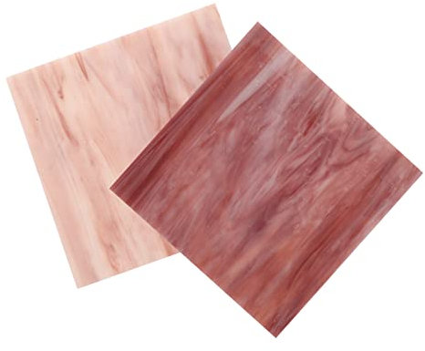 Operitacx 2 Stück Blätter Buntglasscheibe Mosaikfliesen quadratische Spiegel für die Wand grüne Kacheln Glassteine wohnraumdeko glasblech Dekoration Glasfliesen zum Basteln Mosaik-Glasfliese