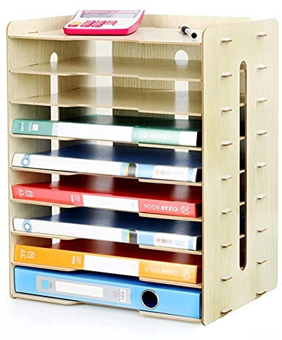 Bücherregal für Bürobedarf und Dokumente, Mini-Bücherregal mit Raumteiler, Regal in Ahorn-Farbe, 34 x 25 x 42 cm