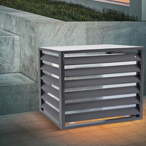 Cubierta de Aleación de Aluminio for Aire Acondicionado, Valla for Unidades Exteriores – Resistente a las Inclemencias del Tiempo, Antioxidante, Protección en 4 Lados(Grey,1.5P:100X50X70)