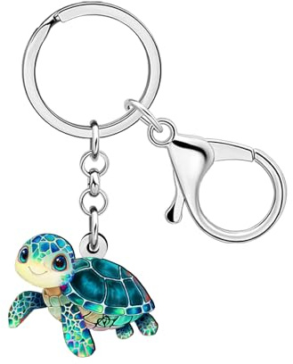 WEVENI Acryl Quallen Schlüsselanhänger Hai Schlüsselring Oktopus Krabbe Schildkröte Charms Für Frauen Mädchen Brieftasche Handtasche Zubehör