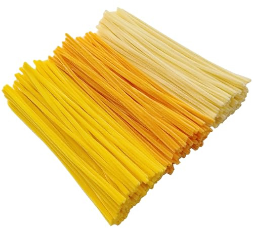 YYUENG TAK 300 Stück Pfeifenreiniger Gelb Orange,Pfeifenputzer zum Basteln,3 Verschiedene Gelb Chenilledraht 6mm x 30cm,Yellow & Orange Pipe Cleaner für DIY Handwerksprojekte und Dekorieren