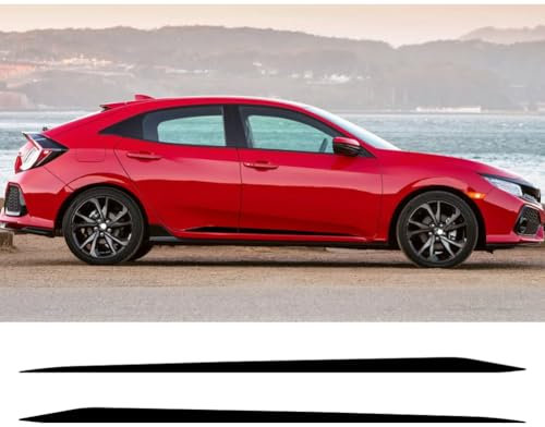 2-teilige Auto-Seitentür-Rock-Aufkleber, für Honda, für Civic FK7 FK8 SI FL5 Typ R, Vinyl-Aufkleber im Rennstreifen-Stil, Auto-Tuning-Zubehör
