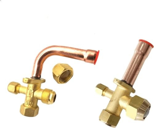 FBPQRCONS Ventil Kupferrohr 3 Wege Klimaanlage Winkel Absperrventil Fitting(Straight,12.7mm)